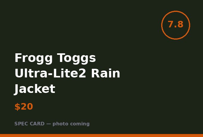 Frogg Toggs Ultra-Lite2 Rain Jacket