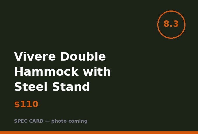 Vivere Double Hammock with Steel Stand